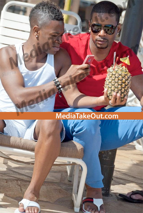 NFL Player Kissing Male Friend